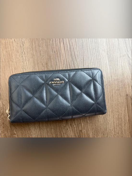 Coach Handbags - Coach Black Quilted Wallet with Gold Logo